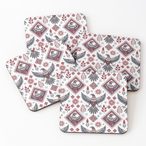 Item preview, Traditional Folk Art Eagle Seamless Pattern with Ethnic Motifs. designed and sold by RGShirtWorks.