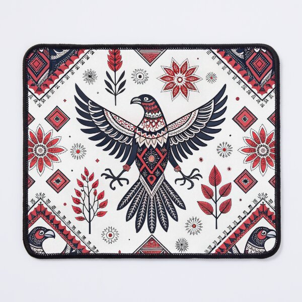 Item preview, Traditional Folk Art Eagle Seamless Pattern with Ethnic Motifs. designed and sold by RGShirtWorks.