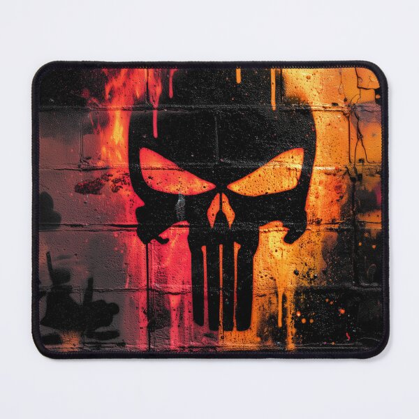 Item preview, Flaming Graffiti – Urban Skull on Colorful Wall designed and sold by LoomisDreams.