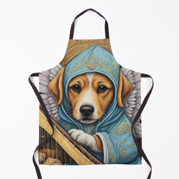Item preview, Folk Art Puppy Angel with wings and a harp designed and sold by Colin Bentham.