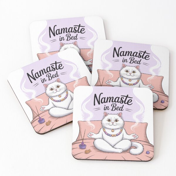 Item preview, Namaste in Bed Yoga Cat Funny Design designed and sold by ArtByYunus.