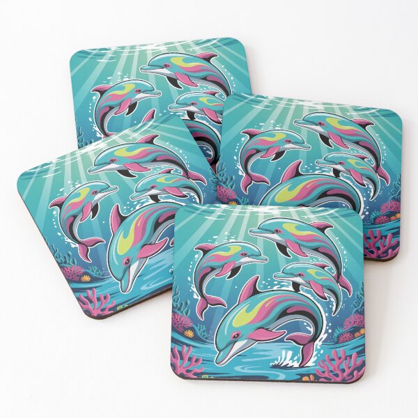 Item preview, dolphins leaping from turquoise waters. designed and sold by Lilashakti ⭐️ ⭐️ ⭐️ ⭐️ ⭐️.