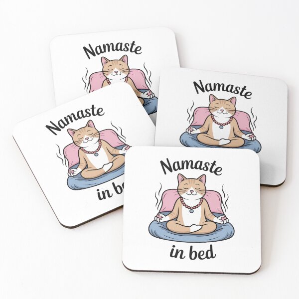 Item preview, Namaste in Bed Yoga Cat Funny Design designed and sold by ArtByYunus.