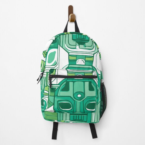 Item preview, Geometric Green Pattern – Repeated Futuristic Masks designed and sold by LoomisDreams.