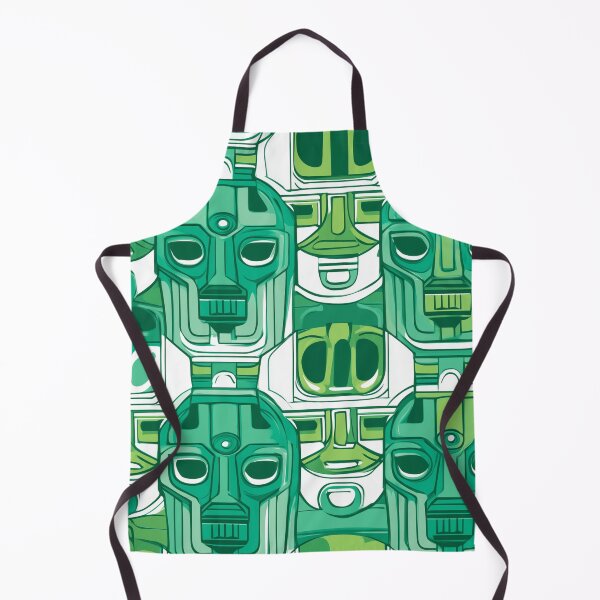 Item preview, Geometric Green Pattern – Repeated Futuristic Masks designed and sold by LoomisDreams.