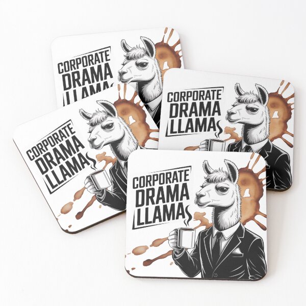 Item preview, Corporate Drama Llama with Coffee Mug designed and sold by ArtByYunus.