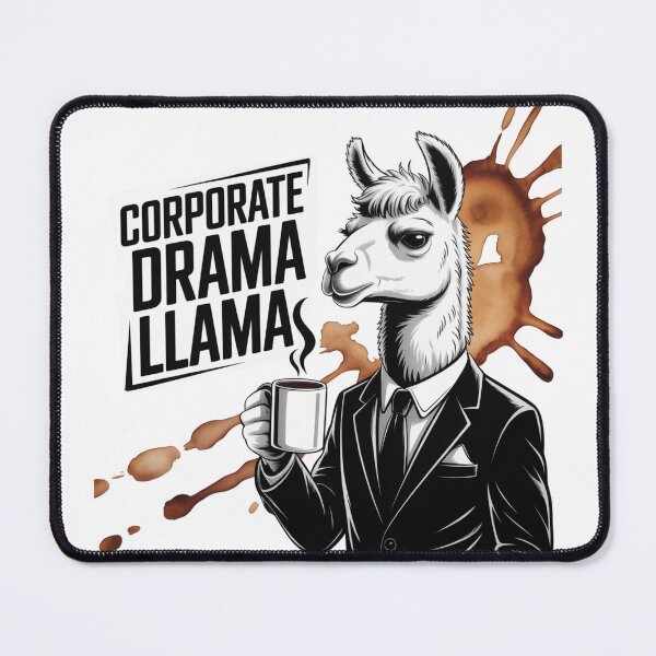 Item preview, Corporate Drama Llama with Coffee Mug designed and sold by ArtByYunus.