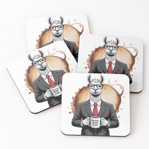 Item preview, Corporate Drama Llama with Coffee Mug designed and sold by ArtByYunus.
