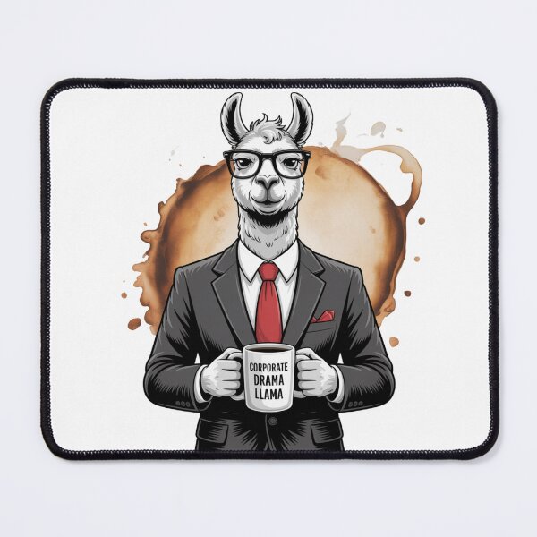 Item preview, Corporate Drama Llama with Coffee Mug designed and sold by ArtByYunus.