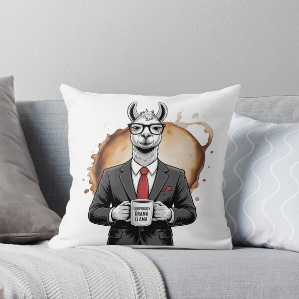 Item preview, Corporate Drama Llama with Coffee Mug designed and sold by ArtByYunus.