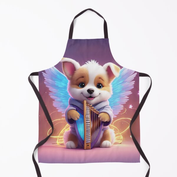Item preview, Folk Art Puppy Angel with wings and a harp designed and sold by Colin Bentham.