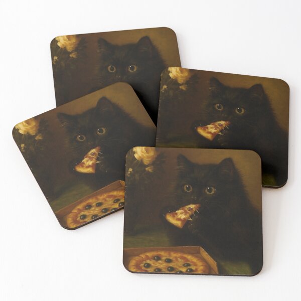 Item preview, Victorian Cat Eating Pizza designed and sold by darkgothicart.