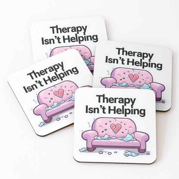 Item preview, Therapy Isn’t Working – Sad Humor Couch Sticker designed and sold by Imaginarium of Chaos falcon88 .