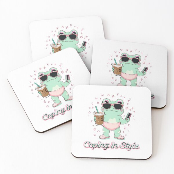 Item preview, Coping in Style – Frog Fashion Anxiety Sticker designed and sold by Imaginarium of Chaos falcon88 .