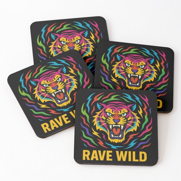Item preview, Rave Wild – Psychedelic Tiger Head Neon Design designed and sold by slavmod.