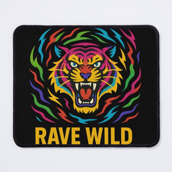 Item preview, Rave Wild – Psychedelic Tiger Head Neon Design designed and sold by slavmod.