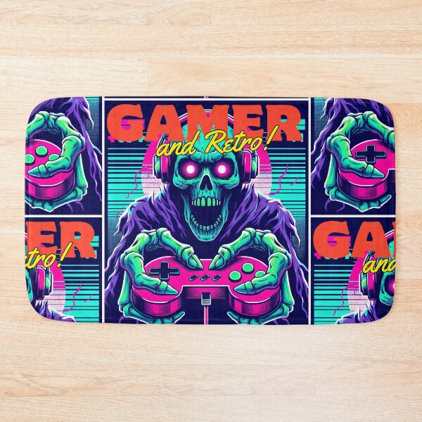 Item preview, Retro Neon Skull Gamer designed and sold by KMHArts.