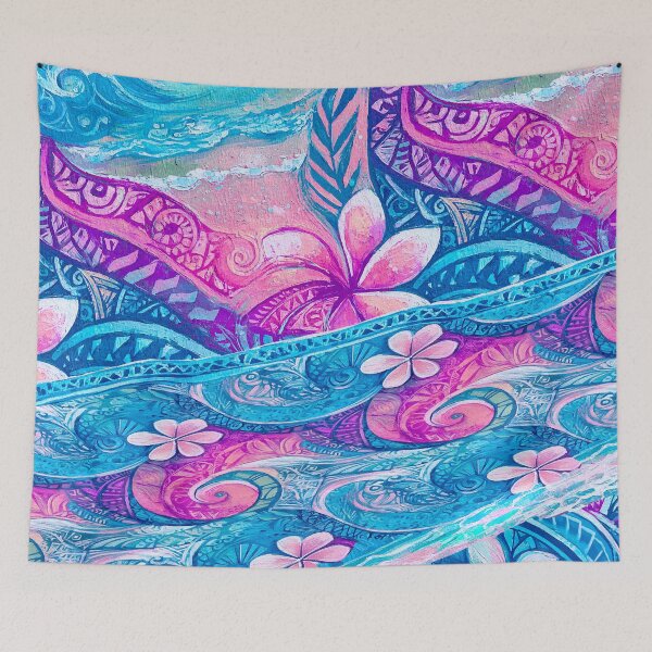 Item preview, Hawaiian Abstract Wave Art Print 0021 designed and sold by sunnthreads.
