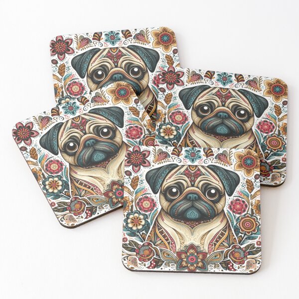 Item preview, Floral Pug Dog  designed and sold by netz28.