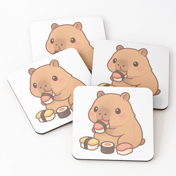 Item preview, Cute Capybara eating Sushi designed and sold by artiepie2025.