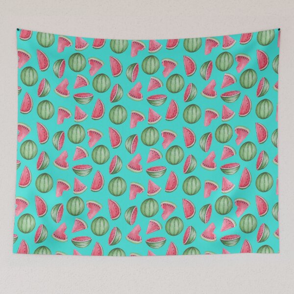 Item preview, Watermelon Pattern, Turquoise Background designed and sold by Theodora Gould.