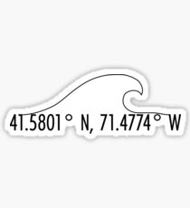 Rhode Island Coordinates Sticker