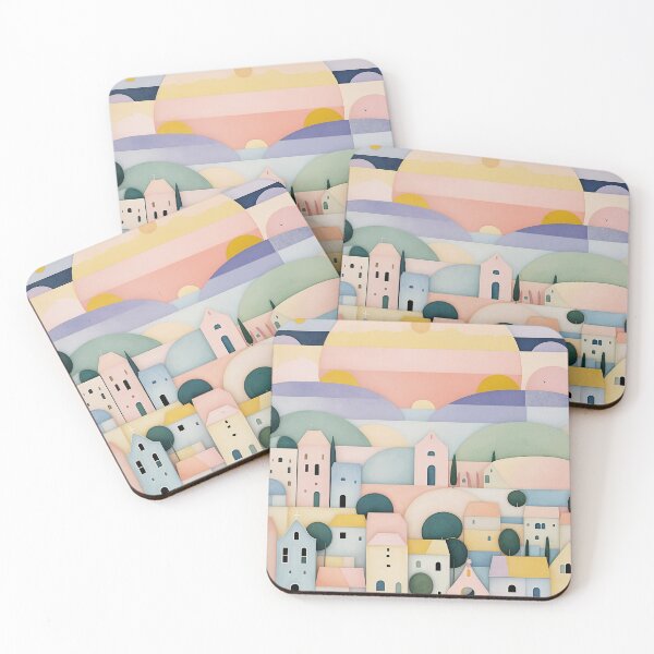 Item preview, Pastel Patterned Village designed and sold by Lizetteh.