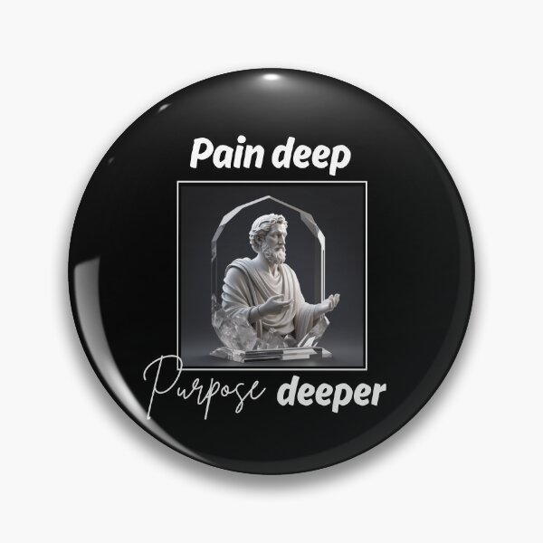 Item preview, Pain Deep, Purpose Deeper - Epictetus Crystal Clear Quartz Stoic Sculpture designed and sold by LexaArtworks.