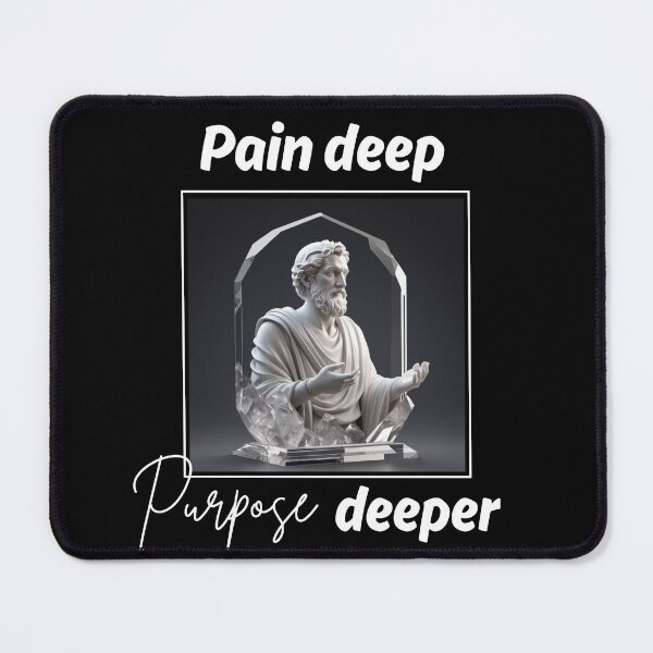 Item preview, Pain Deep, Purpose Deeper - Epictetus Crystal Clear Quartz Stoic Sculpture designed and sold by LexaArtworks.