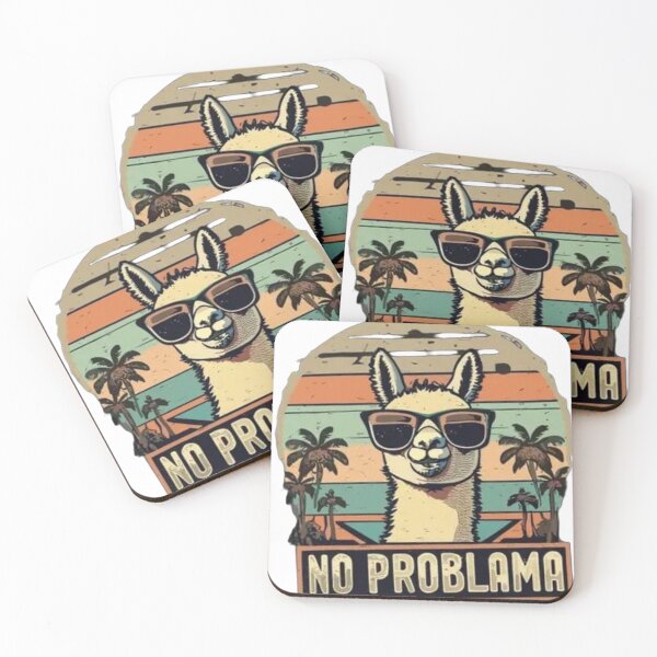 Item preview, No ProbLlama Retro Sunset designed and sold by TrendingJoyPicks.