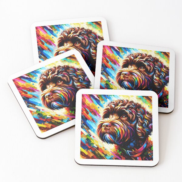 Item preview, Chocolate Lagotto Romagnolo Dog Acrylic Art designed and sold by TheAnimalZ00.