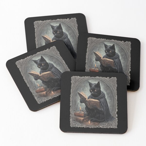 Item preview, A Black Cat Wearing A Cloak Studying Halloween Spells designed and sold by taiche.