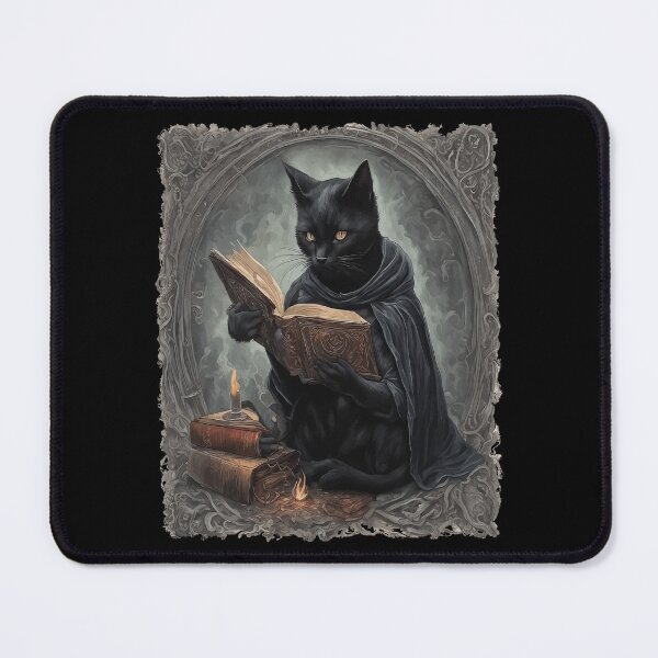 Item preview, A Black Cat Wearing A Cloak Studying Halloween Spells designed and sold by taiche.