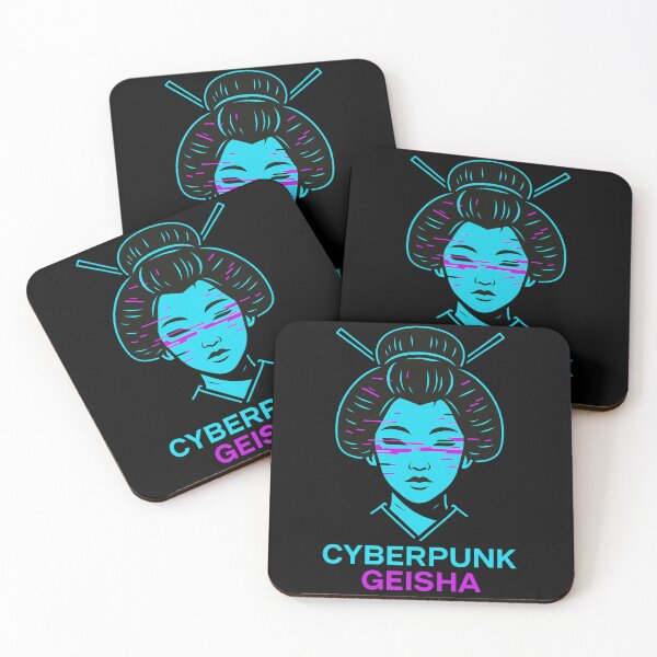 Artikelvorschau, Cyberpunk Geisha – Glitch-Ästhetisches Neon-Porträt entworfen und verkauft von slavmod.