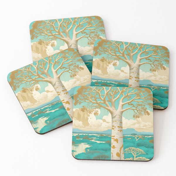 Item preview, Teal & Gold Baobab designed and sold by Lizetteh.