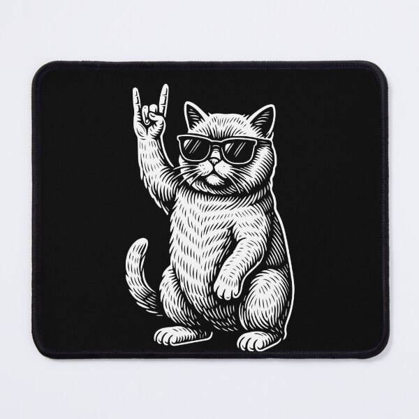 Item preview, Rock Musik Funny retro Heavy Metal Cat Design designed and sold by LuminOrb.