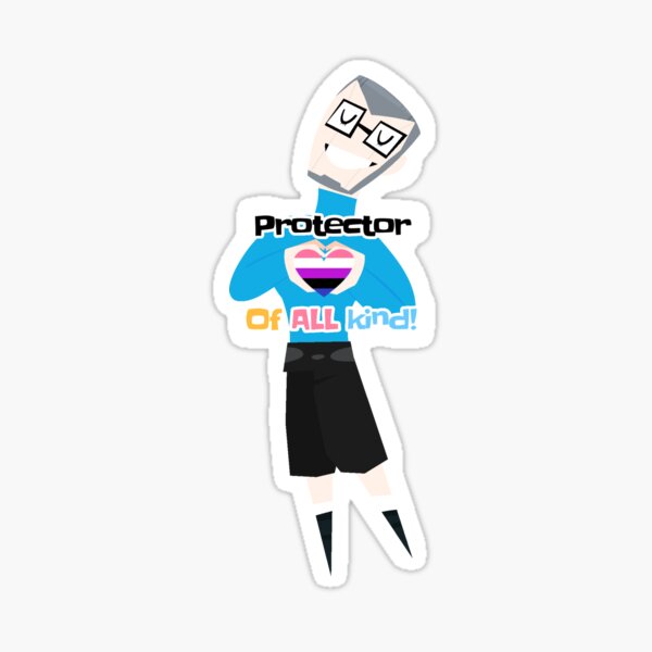 Item preview, (Genderfluid) ‘Aquabats Pride’ Jimmy the Robot sticker designed and sold by magnusalma.