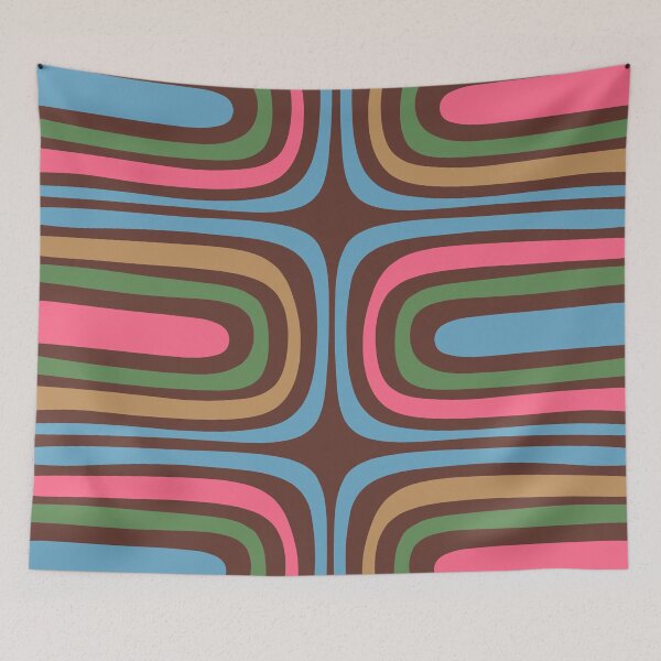 Item preview, Retro Contemporary Boho Confaab Abstract Multicolored Vertical Pattern on Brown designed and sold by kierkegaard.