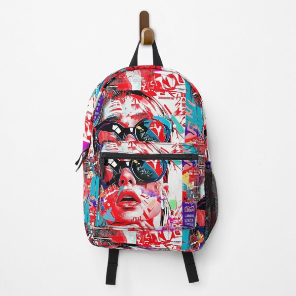 Item preview, Cyber Pop Glitch Girl – Neon Vaporwave Y2K Street Fashion Portrait designed and sold by BadeAbba.