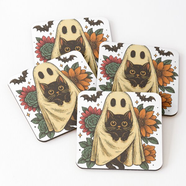 Item preview, Ghost cat png｜ghostly halloween cat｜halloween floral png｜halloween cat png｜trendy halloween png｜cute ghost png｜retro halloween png｜funny Cat designed and sold by PixelBlooming.