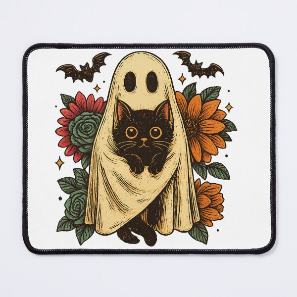 Item preview, Ghost cat png|ghostly halloween cat|halloween floral png|halloween cat png|trendy halloween png|cute ghost png|retro halloween png|funny Cat designed and sold by PixelBlooming.
