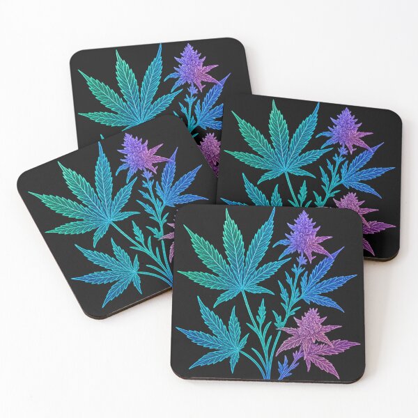 Item preview, weed and botanicals in neon colour designed and sold by optimusprime39.