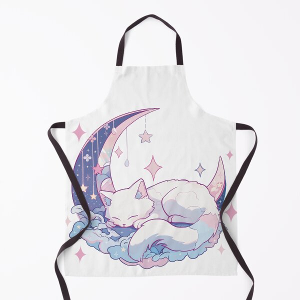 Item preview, White Cat Sleeping on Pink Blue Moon designed and sold by Lialightart.
