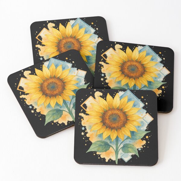 Item preview, Watercolor sunflower with geometric accents designed and sold by optimusprime39.