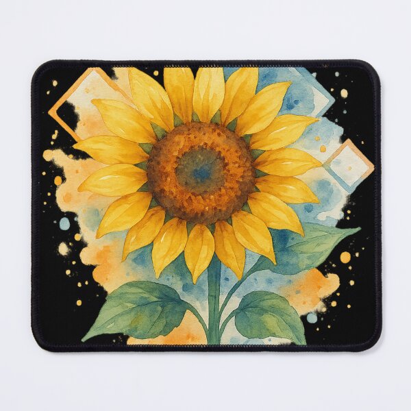 Item preview, Watercolor sunflower with geometric accents designed and sold by optimusprime39.