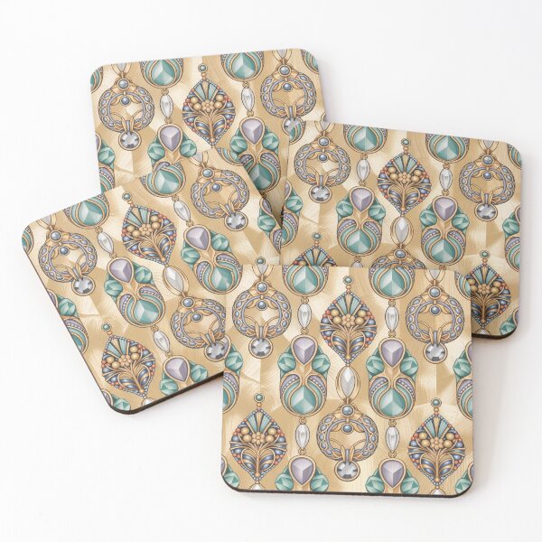Item preview, Opulent Pearl & Gold Filigree Blossom Pattern designed and sold by mittie101.