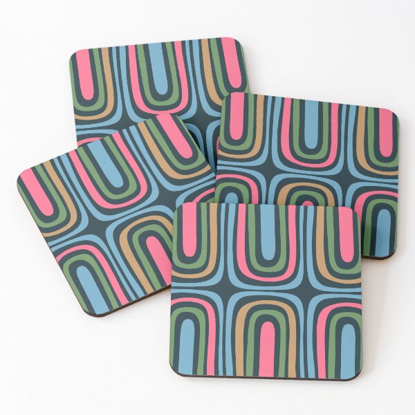 Item preview, Retro Contemporary Boho Confaab Abstract Multicolored Pattern on Navy designed and sold by kierkegaard.