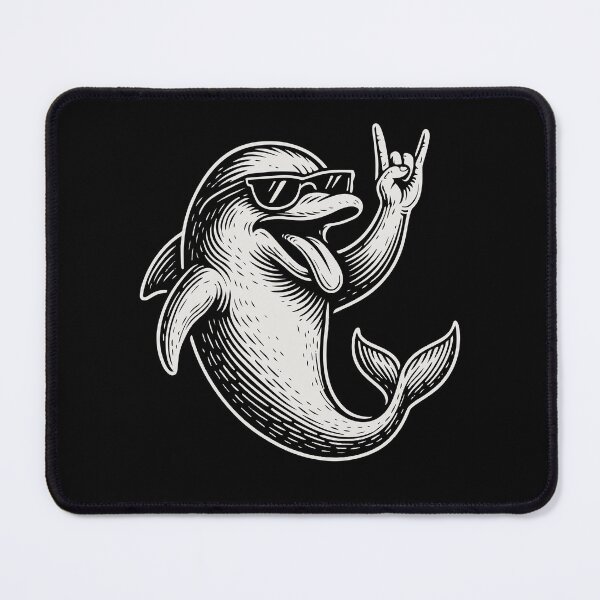 Item preview, Metal Music Rock Funny Dolphin Heavy Metal Retro designed and sold by LuminOrb.