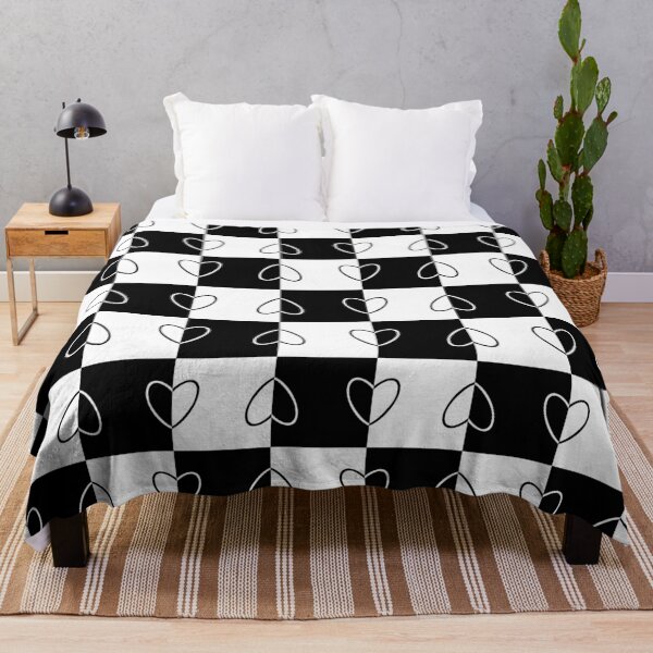 Item preview, Black and White Abstract Heart Tiles Pattern designed and sold by Onulodesign.