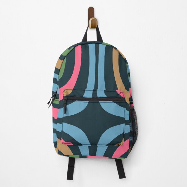Item preview, Retro Contemporary Boho Confaab Abstract Multicolored Vertical Pattern on Navy designed and sold by kierkegaard.